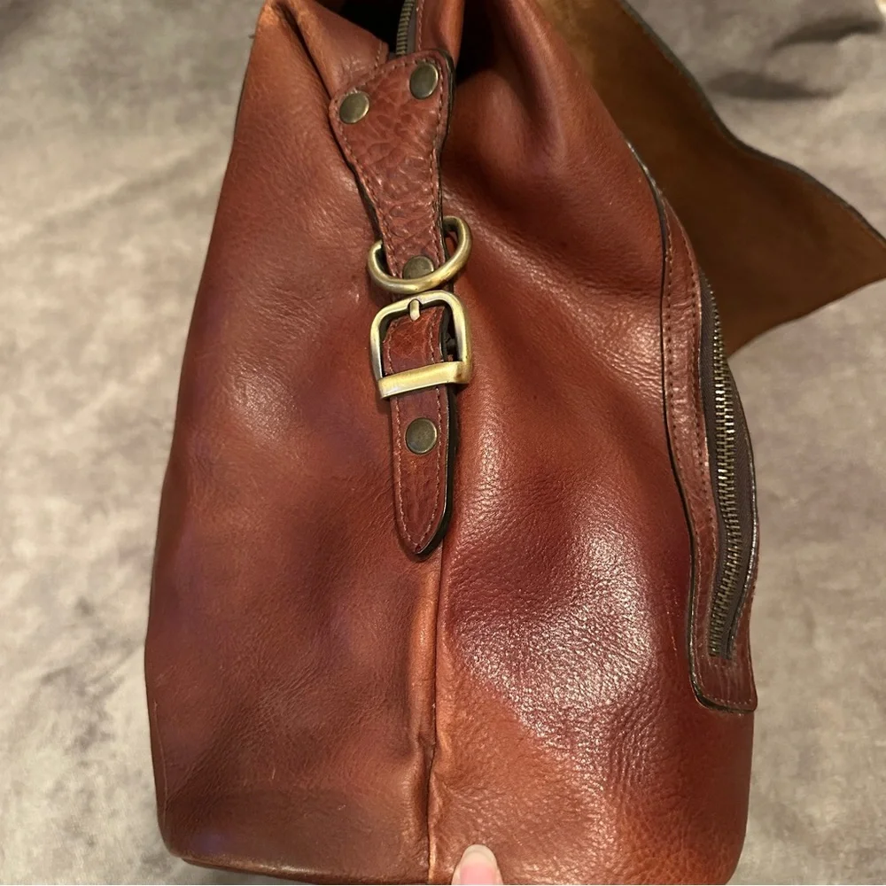 ANONIMO FIORENTINO Brown Leather Messenger Bag Briefcase Made in Italy